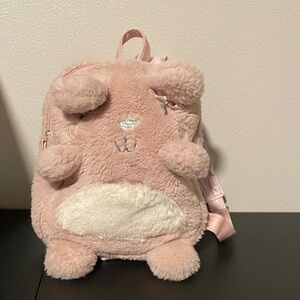Fluffy Pink Bunny Kids Backpack